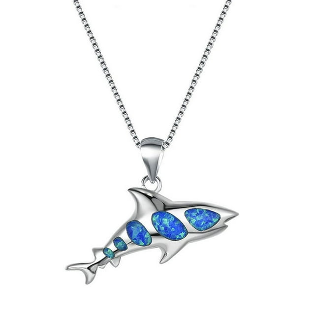 Save a Shark Necklace Collier en Forme de Requin Collier en Platine pour Femme