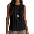 thumbnail image 4 of ZVNAH Camisole à devant Plissé pour Femme, Blouse Décontractée Sans Manches à Col Rond et Coupe Ample, P-2TG, 4 of 6