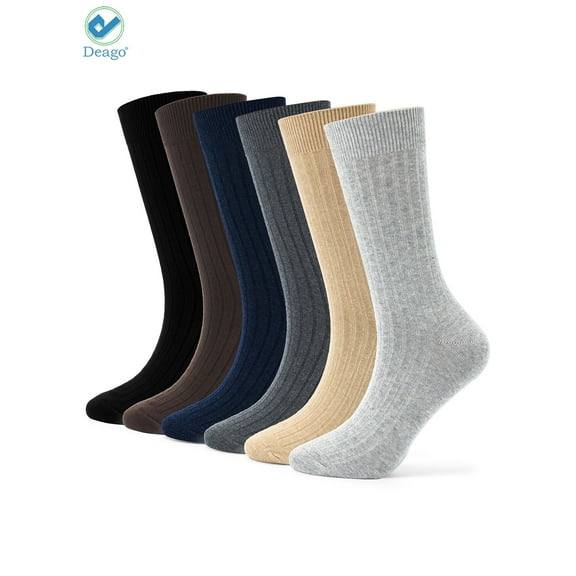 Deago Men's Cushion Crew Socks 3-6 Pairs Athletic Running 7-9/9-11/11-13 Socks Men Cotton Sport Wicking Work