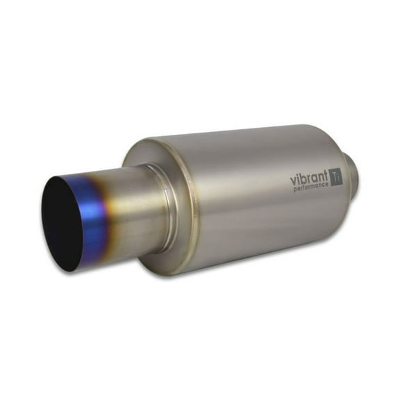 Vibrant Performance 17562 VIB17562 TITANIUM MUFFLER WITH STRAIGHT CUT BURNTTIP 3IN INLET/OUTLET