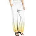 thumbnail image 2 of Riecok Girls Wide Leg Sweatpants Elastic Waist with Pockets Gradient Color Casual Trackpants Yellow 11 Years, 2 of 8