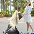 thumbnail image 4 of Nursing Cover for Baby Breastfeeding,Breathable Cover with Rigid Hoop for Mother Nursing Apron, Multi-use Adjustable Privacy Nursing Apron Cover,Include Two Baby Bibs,Milky White, 4 of 7