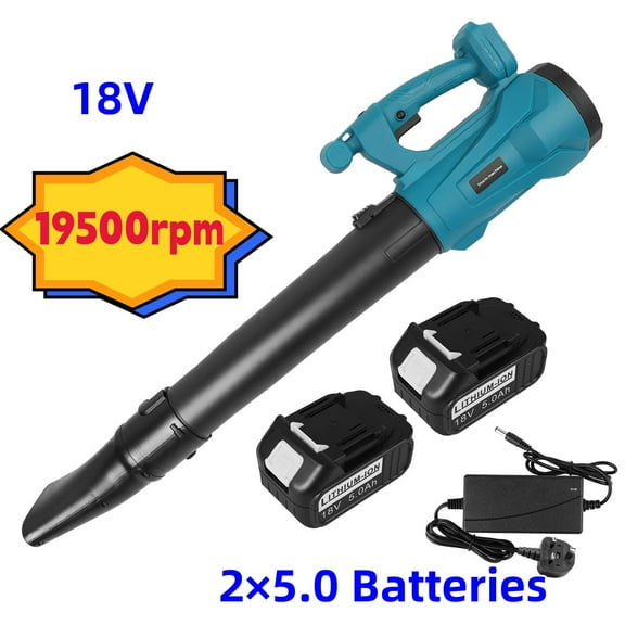 LabTEC Cordless Leaf Blower 6 Speed with 2pac 5.0Ah Battery for Lawn Care, Yard Work, Snow Blowing