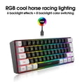 thumbnail image 3 of Wired Gaming Keyboard and Mouse Set Rainbow LED Backlit Wired USB Keyboard and Mouse for PS3 PS4 Xbox One Xbox 360 PC, 60% 61Keys, Adjustable 4 DPI, 3 of 10