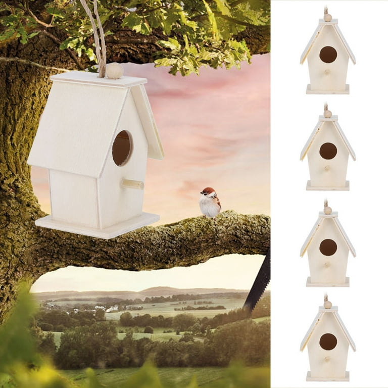 4PCS Birdhouse, Platane Wood Bird House For Houses Bird Nesting Outdoor,  Window Bird Nesting Box Bird House Wooden Houses For Crafts