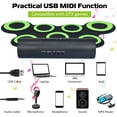 thumbnail image 2 of Set 7 Kit Electronic Roll Up Pads MIDI Drum, 2 of 10