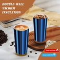 thumbnail image 4 of Stainless Steel Coffee Cup 7.7×2.6×3.5in Tapered Design Nylon Woven Wrist Strap Portable Durable Cup Bottom With Non-Slip Sticker Deepskyblue Stripe_1, 4 of 8