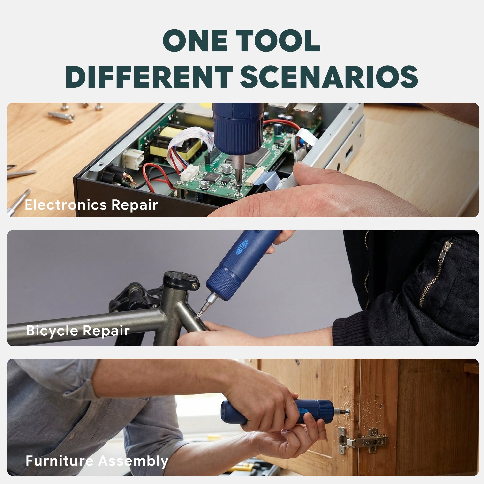Wattrex 4V Electric Screwdriver Set, 4 Torque Settings, LED Light, 24 S2 Bits, Type-C Rechargeable, 2200mAh for DIY & Home Repair