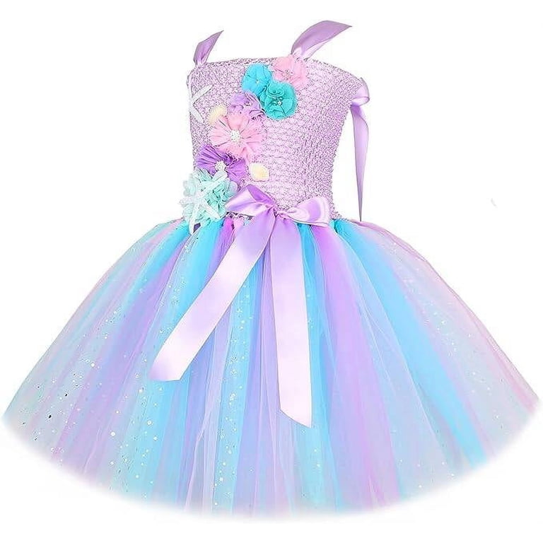 little mermaid light up dress Led Light Up Little Mermaid Princess Tutu Dress for Halloween Birthday Party Gifts, Girl's, Size: 8T, Purple