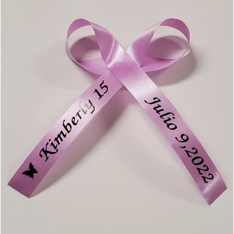 Personalized Ribbons Baby Bridal Shower Wedding Favors Custom Made Lavender  Satin