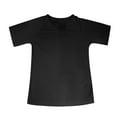 thumbnail image 2 of Aayomet Oversized T Shirts For Women Women's Solid Short Sleeve Boat Neck V Neck Dolman Top with Side Shirring,Black XXL, 2 of 3