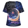 thumbnail image 4 of Pntutb moda adulta mujer cuello redondo manga corta tops camiseta estampados sueltos cortos Pntutb Pntutb-6944, 4 of 9