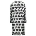 thumbnail image 6 of Arlun Valentine's Day Robes for Women Fashion Full Zipper Long Sleeve Soft Comfy Flannel Loungewear Fashion Heart Printed Fuzzy Winter Warm Sleepwear Bathrobe 1-Grey S, 6 of 8