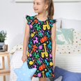 thumbnail image 4 of Fotbe Colorful Air Balloons1 Vestido de Dormir para Niñas de 3 a 10 Años, Mangas Cortas, Estilo Princesa, Pijama Camisón con Mangas Voladas-Small, 4 of 6