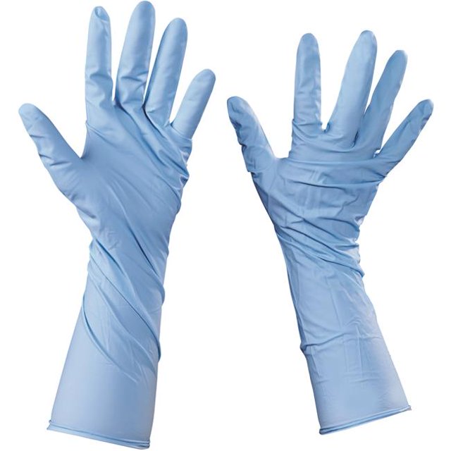 Gants en Nitrile Bleu avec Poignets Étendus - Extra Large - Étui de 50