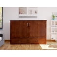 thumbnail image 3 of Home Square Set of 2 Queen Murphy Bed Chest with Mattress & Side Table in Walnut, 3 of 21