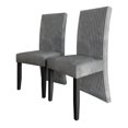 thumbnail image 2 of Castle Place Corduroy Contemporary Wooden Dining Chairs, Grey, Set of 2, 2 of 11