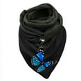 thumbnail image 1 of Women Butterfly Print Cotton Winter Warm Button Up Scarf, 1 of 3