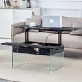 thumbnail image 5 of Multifunctional Lift Top Coffee Table -Black Marble Pattern, Essential for Modern Homes.Tempered Glass Legs,Multiple Color Options,Lift Top Feature.Perfectly Fitting Into Both Living Rooms And Office, 5 of 12