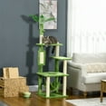 thumbnail image 2 of PawHut Cat Tree for Large Cats Adult with Hammock, Cat Tower, Green, 2 of 9