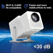 Foluu Mini 4K 16:9 Supported 3D Multimedia Projector with WiFi 5G & Bluetooth, White