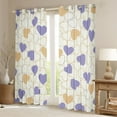 thumbnail image 2 of Feelyou Kawaii Love Heart Blackout Curtains Set of 2 (52x84 Each) for Kids, Romantic Valentines Day Window Curtains, Cream Purple Cartoon Curtains and Drapes, Black Out Curtains Decor, 2 of 6