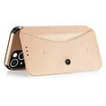 thumbnail image 5 of Dteck Wallet Case for iPhone 13 6.1 Inch, Fiber Pattern Leather Case with Suction Cup, Lightweight and Portable Card Slot Pockets for Full Protection for iPhone 13, Khaki, 5 of 6