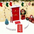 thumbnail image 2 of Shoreew 11Pcs Doll Houses Miniature Christmas Decor Set Plastic Tree Lights Wreath Mailbox Fairy Doors DIY Scene Kit Red Themed Accessories for 1:12 Scale Models, 2 of 6