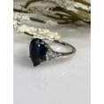 thumbnail image 4 of HeartsAndYou 1.3ct Natural Blue Sapphire Three Stone Engagement Ring 14k SOLID White Gold, 4 of 9