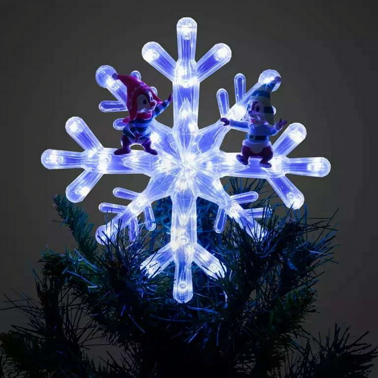 Disney Chip 'n Dale Elf Light-Up Holiday Christmas Tree Topper New
