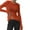 Orange, variant on Idoravan Long Sleeve Shirts for Women Clearance Women's Solid Color Long-sleeved Pitted Round Neck Breathable Knitted Hollow Blouse Sweater