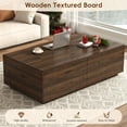 thumbnail image 5 of 55" Rectangle Coffee Table with 4 Storage Drawers, Modern Farmhouse Wood Center Table for Large Living Room Sectional Sofa, Walnut Finish, 5 of 10