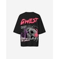 thumbnail image 4 of G West Womens Oversized Jams Of The Undead Tee Pink Size- X-Large, 4 of 5