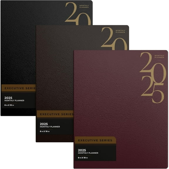 E-Clips USA Calendar 2025 Weekly and Monthly Planner with Water Resistant Cover, 8” x 10” 3-Pack