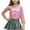 Hot Pink, variant on AUNVITO Kids Girls One Shoulder Long Sleeve Dance Crop Top Shiny Sparkly Hip Hop Streetwear Cropped T-Shirts Dancewear