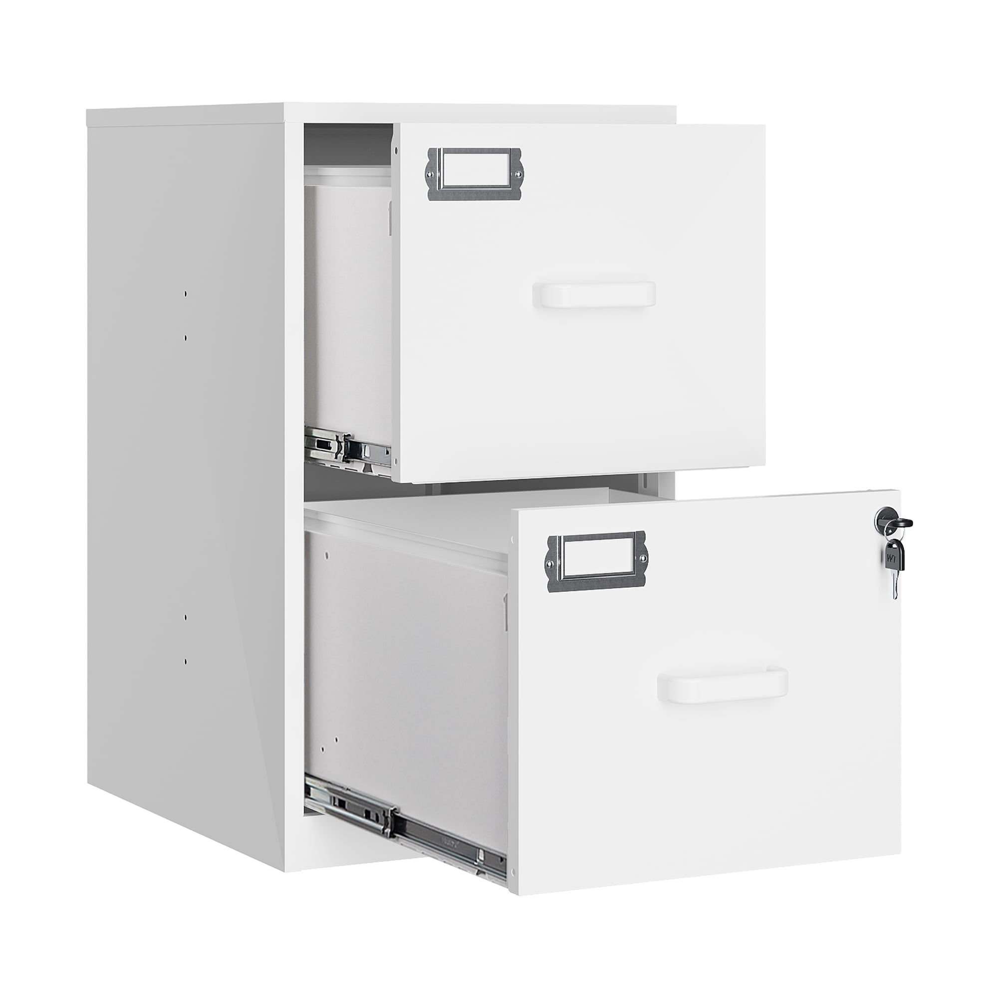 AUHUP Metal File Cabinet with 2 Drawers, Steel Filing Cabinets with Lock for Home Office Legal/Letter/A4 File, White, Assembly Required