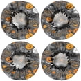 thumbnail image 2 of Shower Caps,Autumn Halloween Scene Pattern Waterproof Shower Cap for Women 4 Pieces,Double Reusable Hair Cover for Shower PEVA Elastic Stretch Hem, 2 of 7