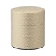 thumbnail image 1 of Bote de lata de té de papel Kotodo Washi: ancho 3,5 oz (100 g) Flor y hiedra moradas y doradas (#80) Japón, 1 of 1