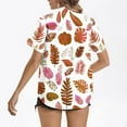 thumbnail image 3 of Hvot&aat Women's Hawaiian Short Sleeve Shirts Floral Tropical Print Button Down Tops Oversize Cool Blouses, 3 of 4