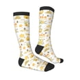 thumbnail image 3 of Picia Women Crew Soft Moisture-wicking Socks Farm Bee Cute Honey Pattern Design Cotton Socks, One Size fit All, 3 of 9