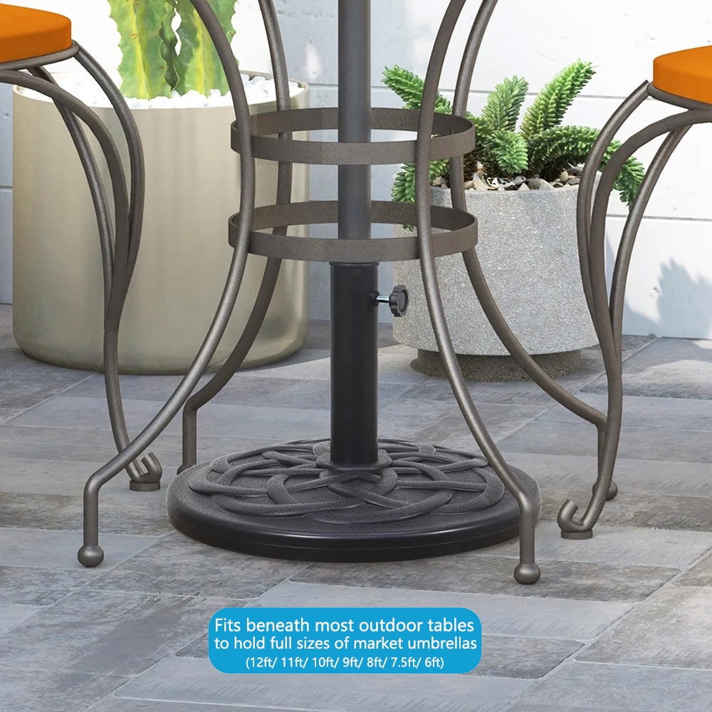 Abble Garden Patio Umbrella Base, Outdoor Market Umbrella Stand, Backyard Umbrella Weight in Black 27lbs