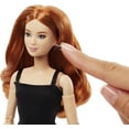 thumbnail image 3 of Barbie Basics Collectible Doll, Model 04 with Red Curly Hair, Black Dress & Platform Heels, 3 of 4