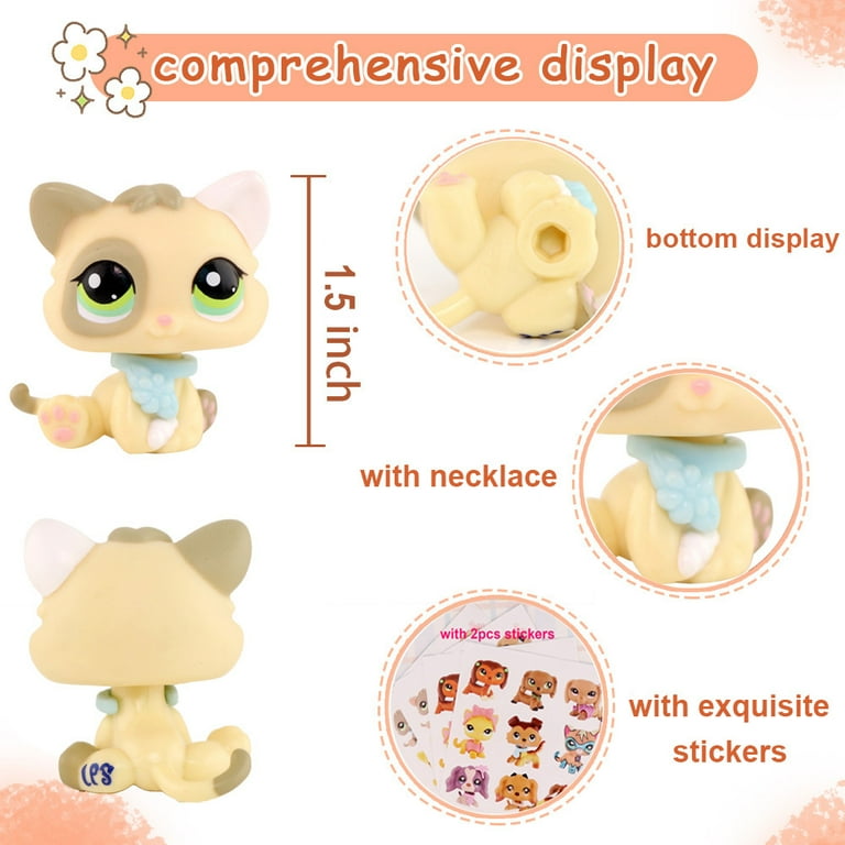 Figurine Littlest Pet Shop Chaton #1074 (gris Et Crème) + Tasse Offerte - Occasion