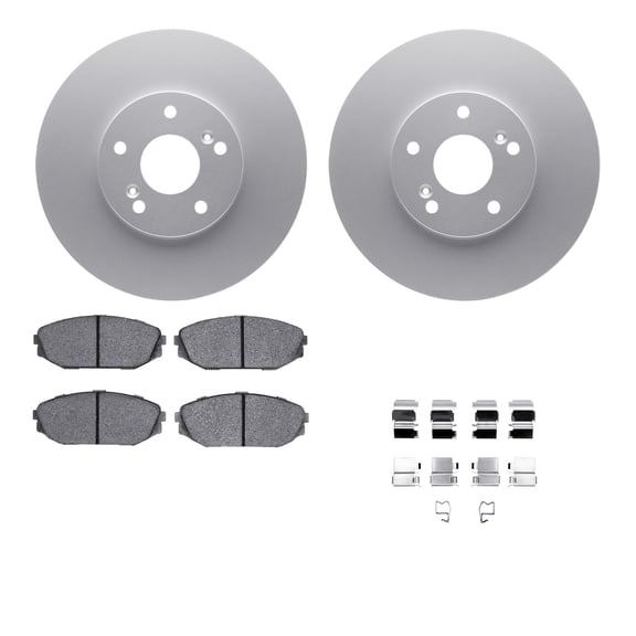 Dynamic Friction Company Front Geospec Brake Rotors with 5000 Advanced Brake Pads includes Hardware 4512-59154