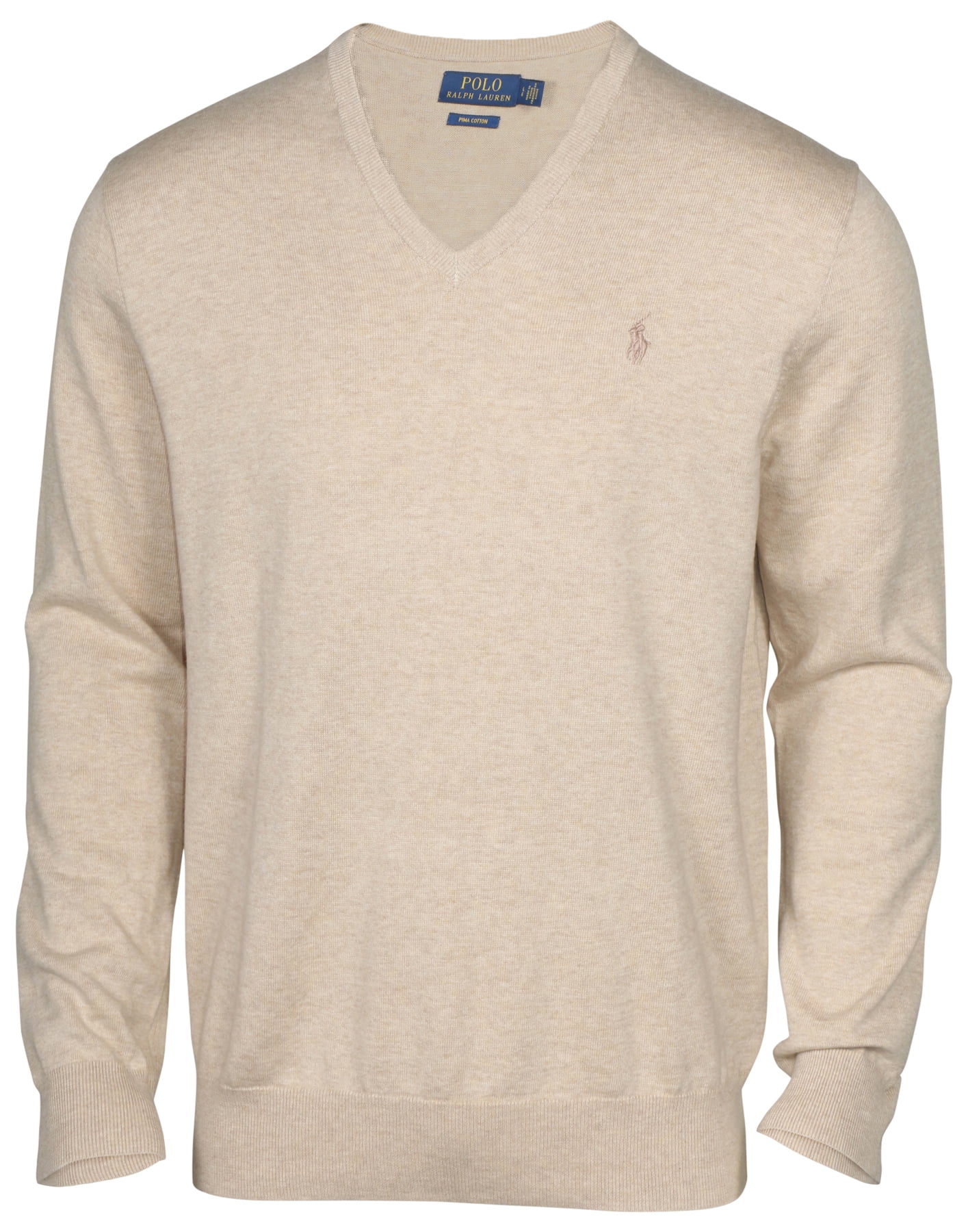 ralph lauren pima cotton v neck sweater