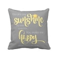 thumbnail image 4 of SUFAM Set of 4 Pillow Cases Sunshine Yellow You are My Soild Hello Smile Sunshin Mile Throw Pillowcase Cover Cushion Case Home Decor 18x18 inch, 4 of 5