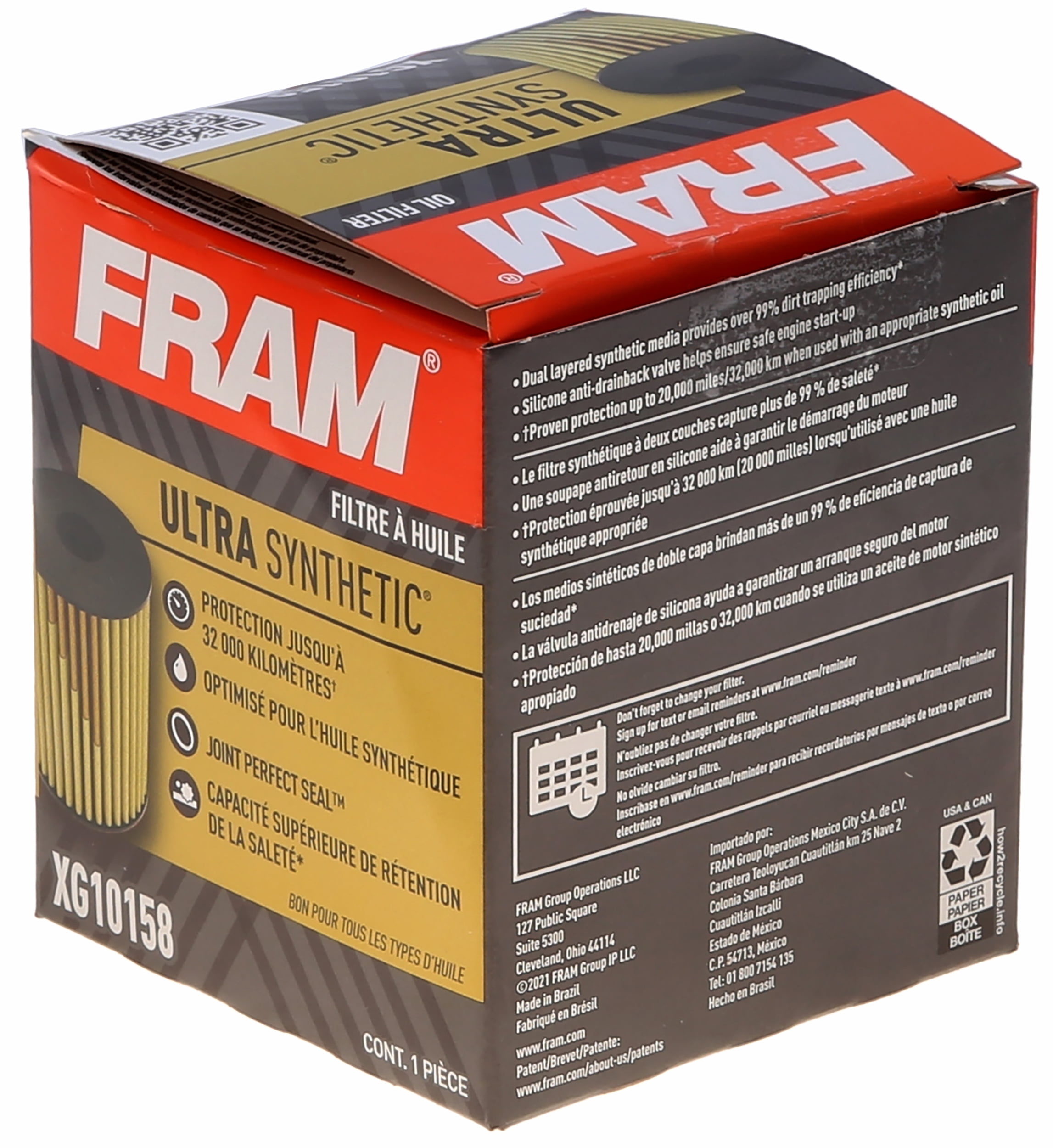 Free Shipping! FRAM Ultra Synthetic Oil Filter XG10158 20K Mile