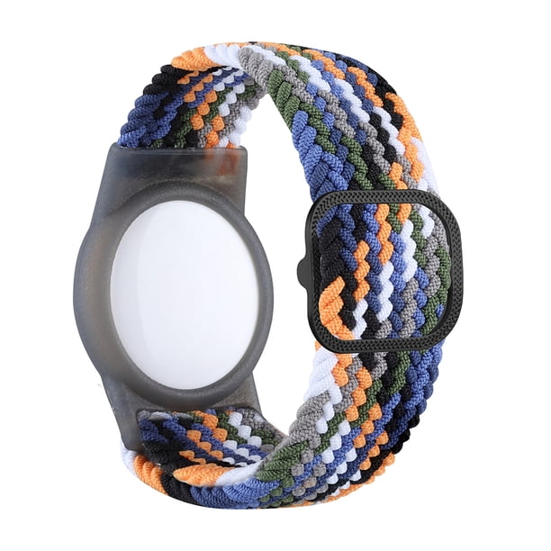Funda Protectora TPU Antirrayas Con Pulsera Nailon para Apple Airtag (vaquero)