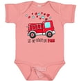 thumbnail image 3 of Inktastic Set My Heart on Fire Valentine Fire Truck with Hearts Boys or Girls Baby Bodysuit, 3 of 5