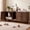 Walnut, variant on ROGALIS 2-Story Hidden Litter Box Multi-Use TV Stand and Side Table Large Indoor Cat Litter Box Enclosure with Cat Scratch Pad, Black